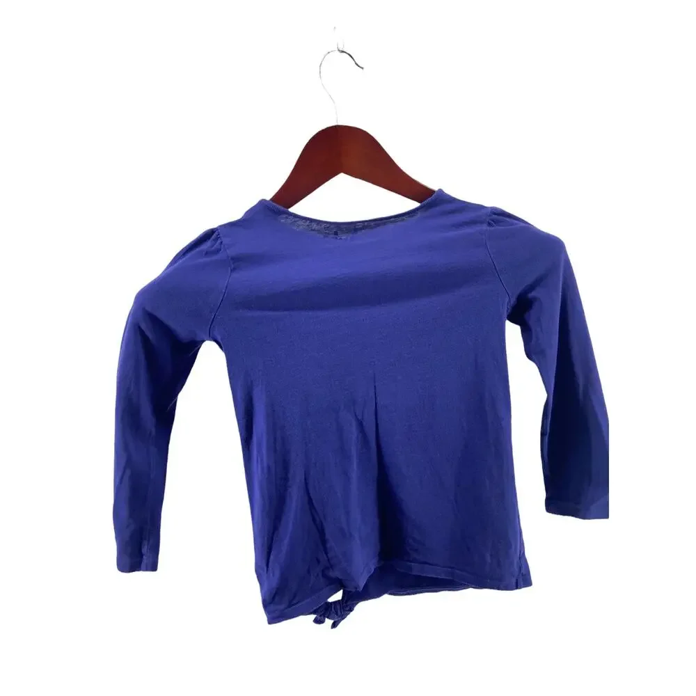 Jumping Beans Girls' Blue Flower Graphic Long Sleeve Top Youth Size 5